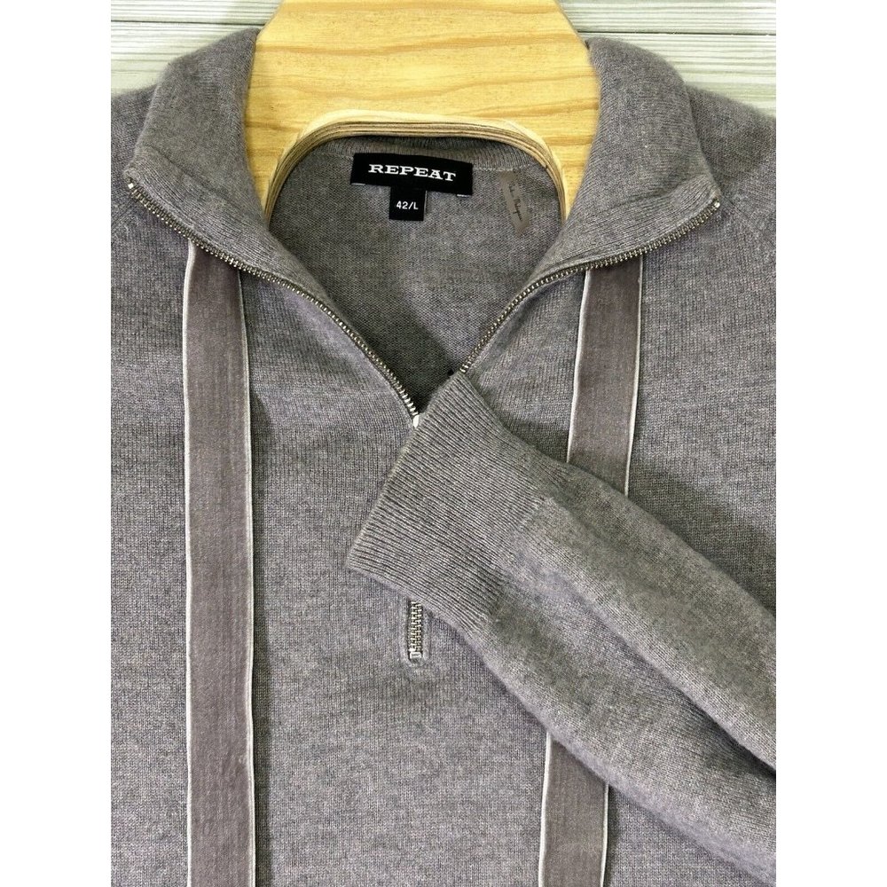 Repeat Women's Cashmere Blend Lilac/Gray Sweater With Drawstring Sz EU 42 US‎ Lg